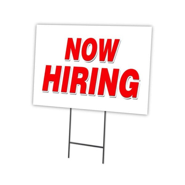 Signmission Now Hiring Yard Sign & Stake outdoor plastic coroplast window, C-1216 Now Hiring C-1216 Now Hiring - main